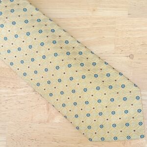 Hugh Parsons Gold and Navy Floral Patterned Men's Tie
